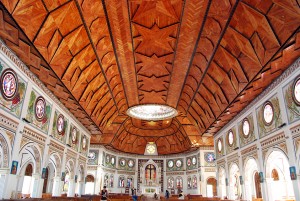 The inside of Apia's grandest church.